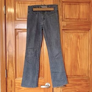 Anthropologie Daughters of the Liberation Y2K low-rise flared grey jeans sz 2